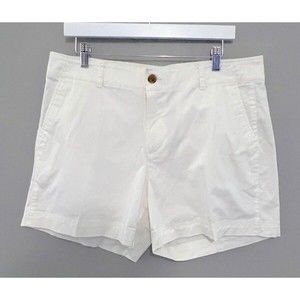 Gap Women's 5" Cotton/Spandex High Rise Shorts Ivory Chino Pockets Size 14